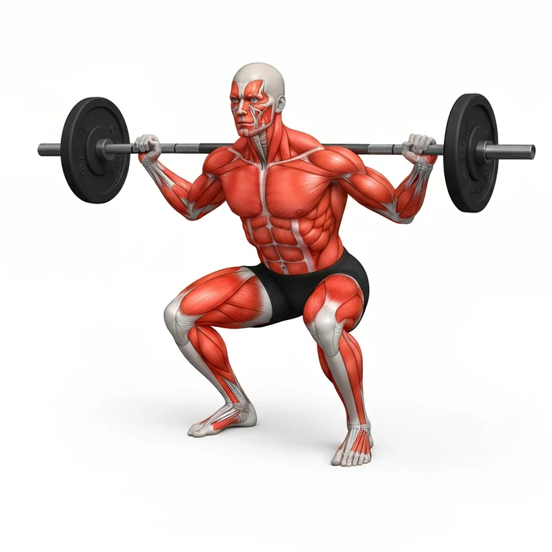 Illustration exercice Back Squat barre