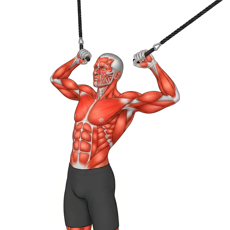 Illustration exercice Face Pull câble corde