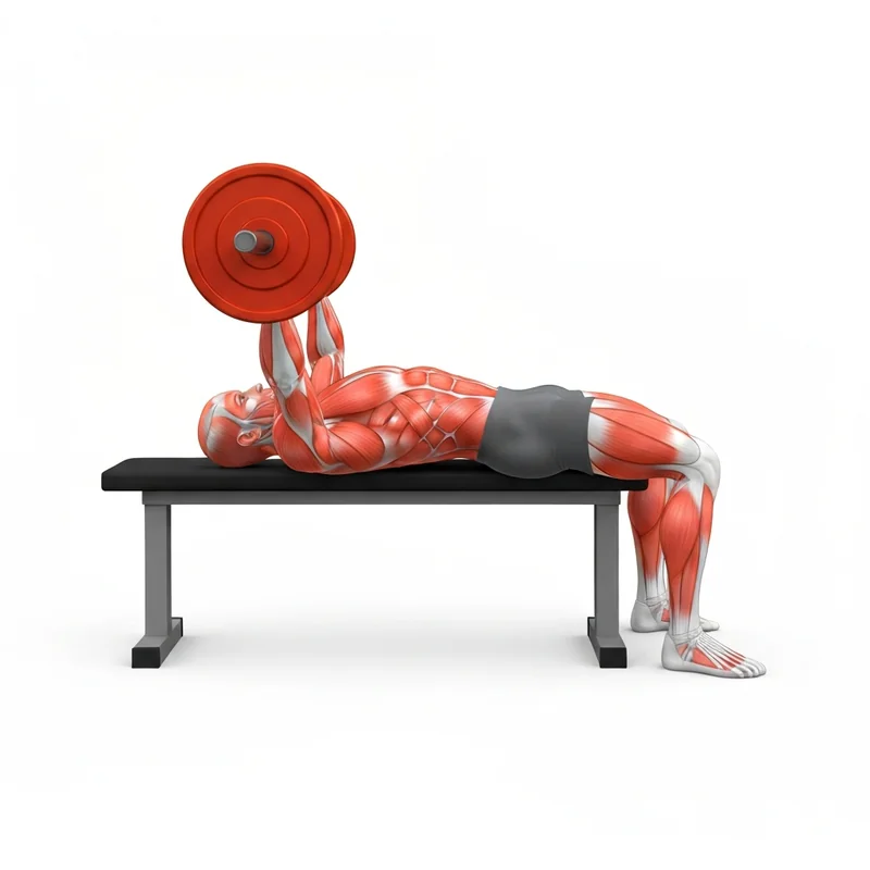 Illustration exercice Développé couché barre