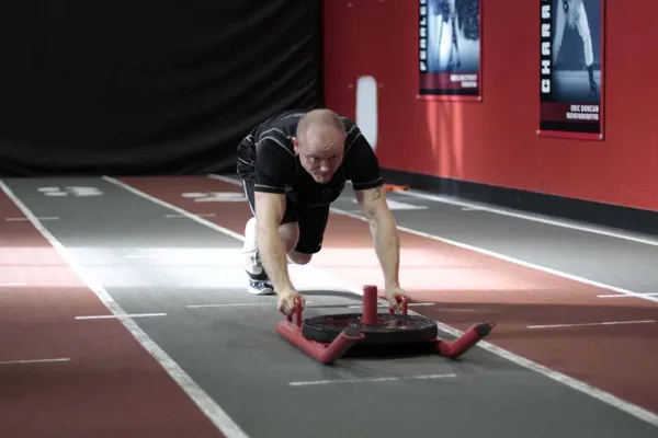 Sled push — position de départ