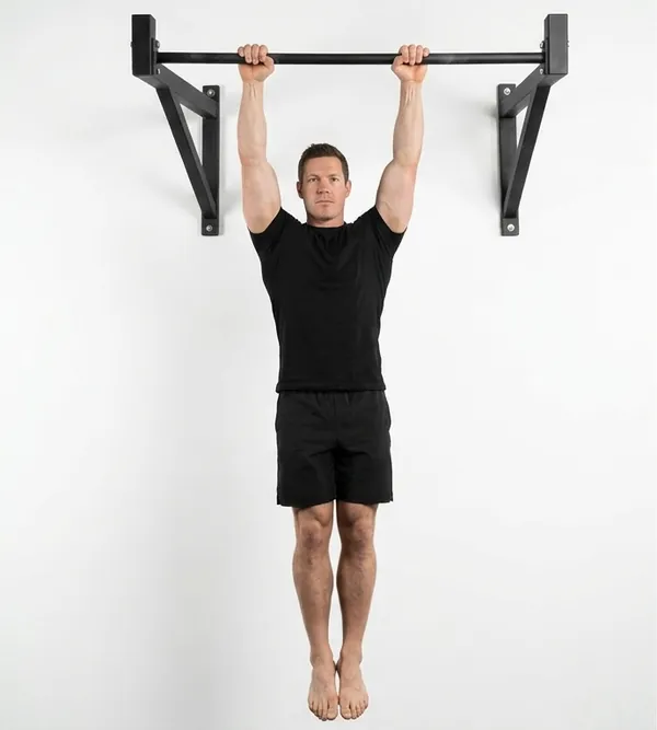Relevé de jambes suspendu — position de départ