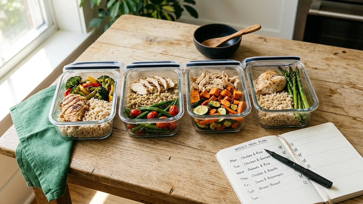 Meal prep de la semaine et carnet de suivi